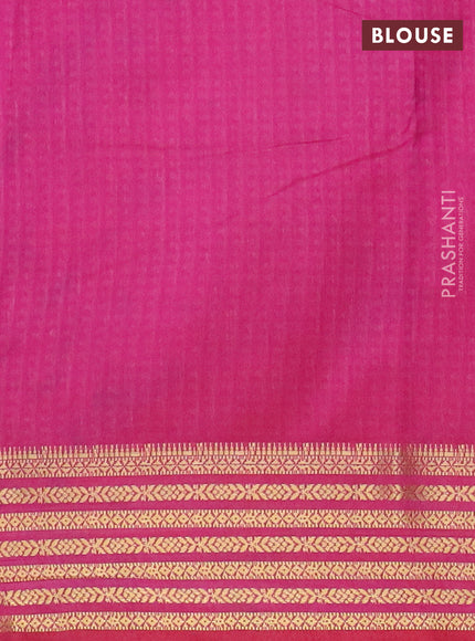 Dual shade of purple semi tussar saree with matching Neck piece