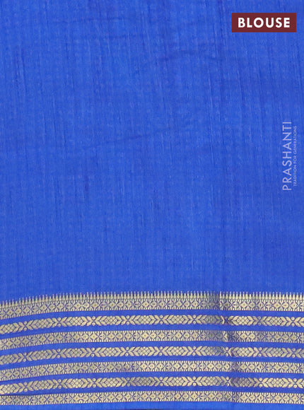 Purple semi tussar saree with matching Neck piece