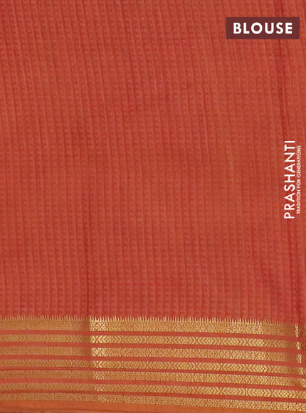 Mustard yellow semi tussar saree with matching Neck piece