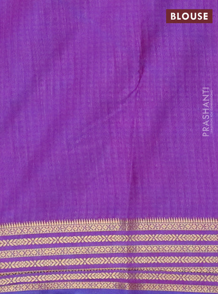 Blue semi tussar saree with matching Neck piece