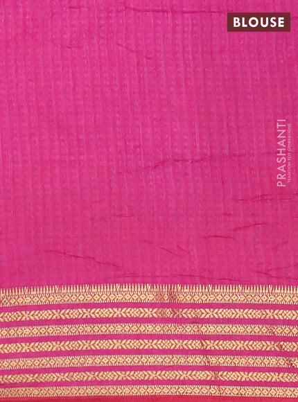 Purple semi tussar saree with matching Neck piece