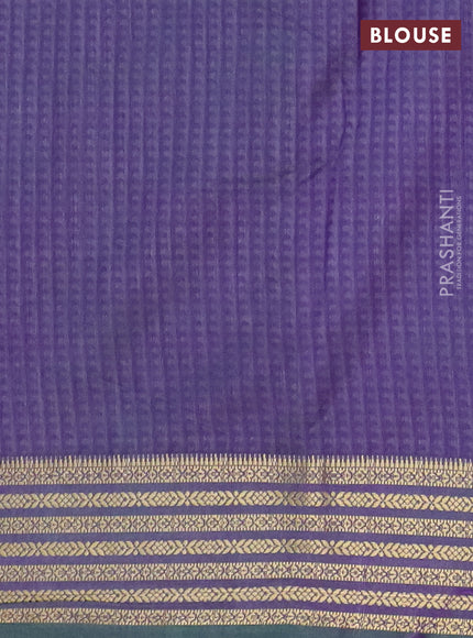 Teal green semi tussar saree with matching Neck piece