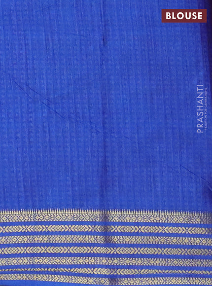 Purple semi tussar saree with matching Neck piece
