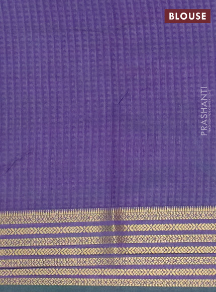 Teal green semi tussar saree with matching Neck piece