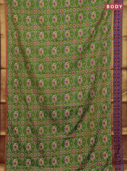 Green semi tussar saree with matching - Neck piece