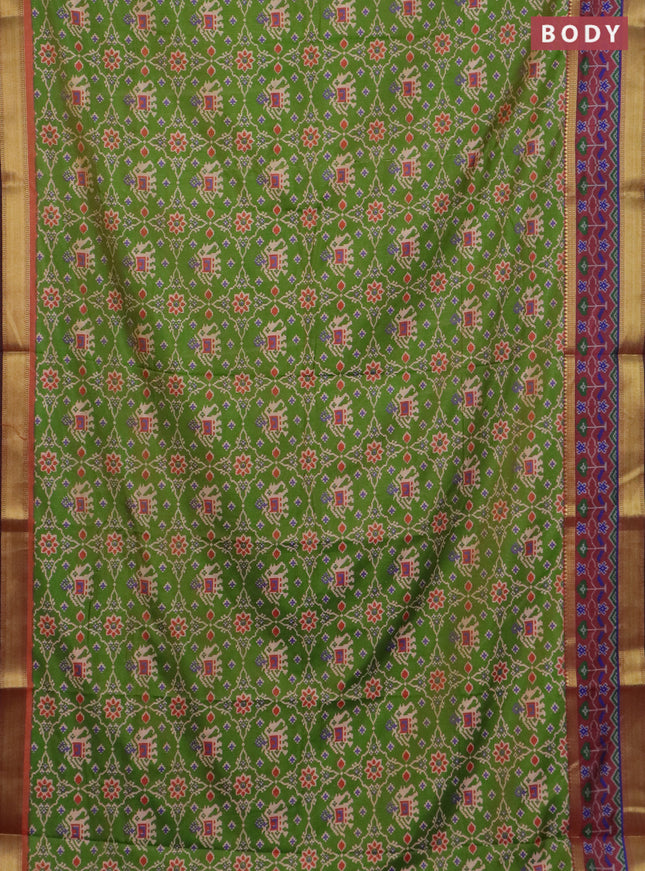 Green semi tussar saree with matching - Neck piece