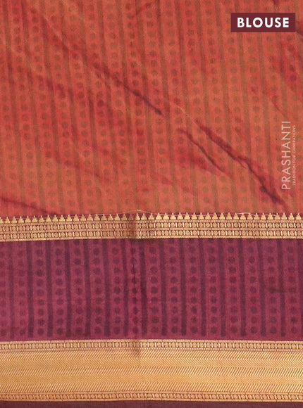 Green semi tussar saree with matching - Neck piece