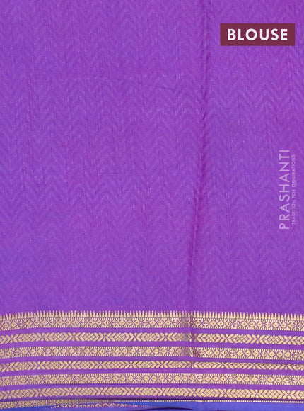 Blue semi tussar saree with matching Neck piece