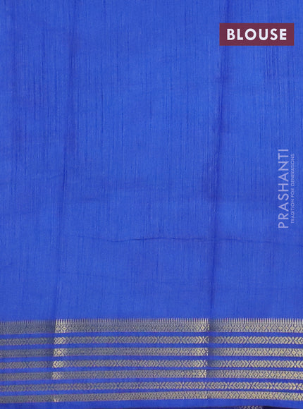 Purple semi tussar saree with matching Neck piece
