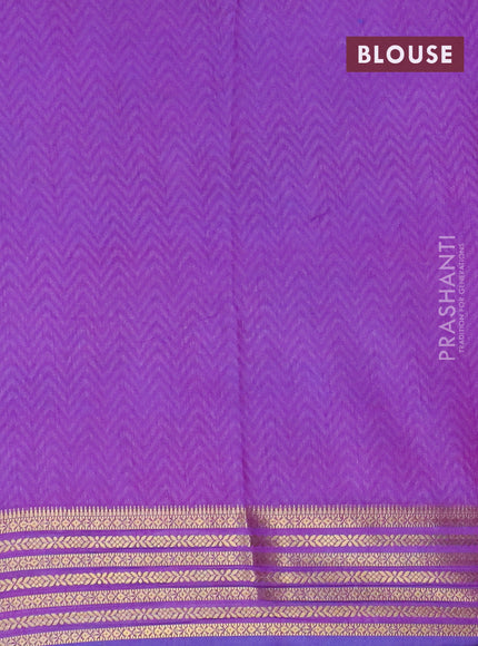 Blue semi tussar saree with matching Neck piece