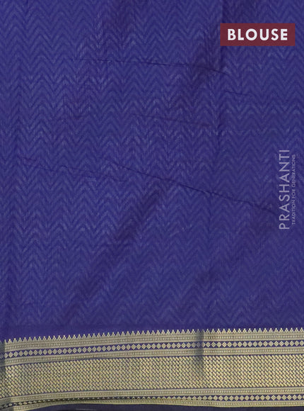 Purple semi tussar saree with matching Neck piece