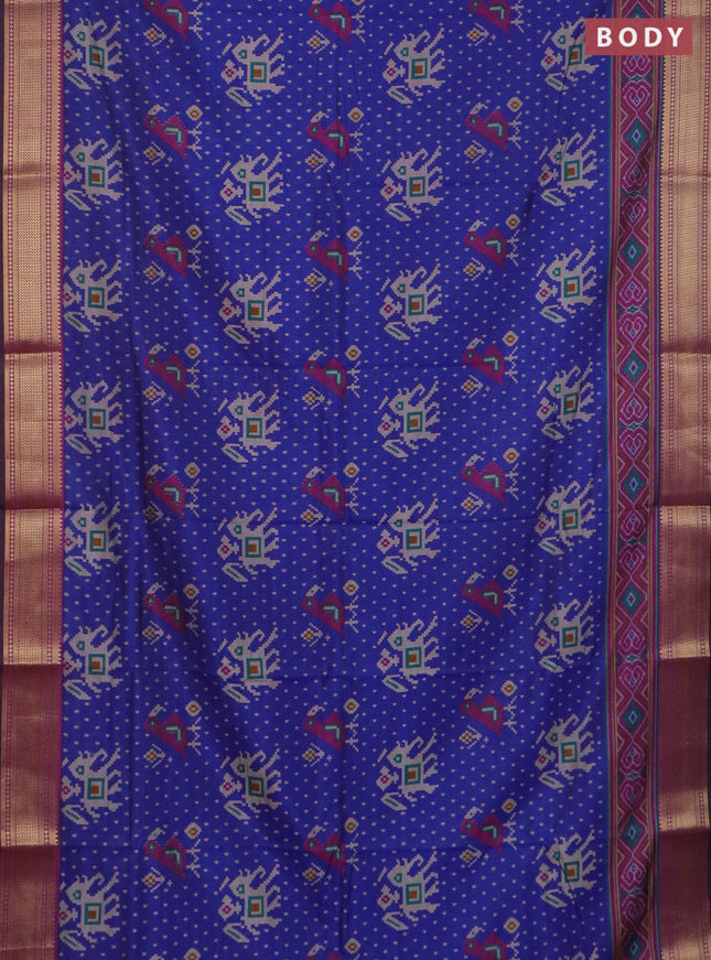 Blue semi tussar saree with matching Neck piece