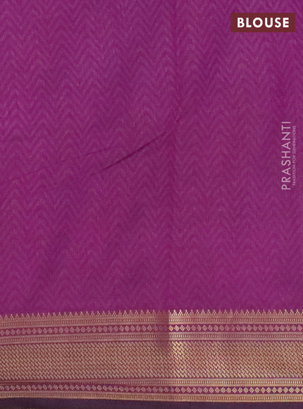 Blue semi tussar saree with matching Neck piece