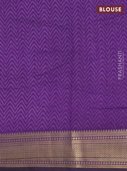 Peacock blue semi tussar saree with matching Neck piece