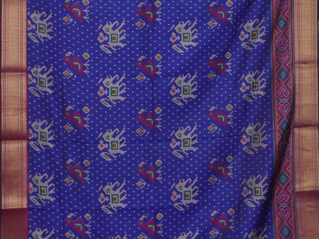 Blue semi tussar saree with matching Neck piece