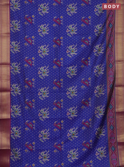 Blue semi tussar saree with matching Neck piece