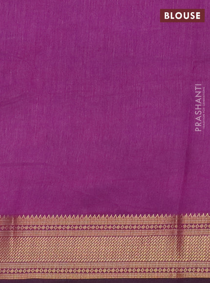 Blue semi tussar saree with matching Neck piece