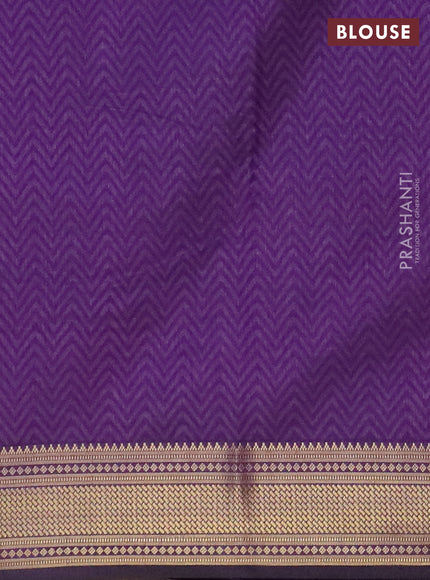 Peacock blue semi tussar saree with matching Neck piece