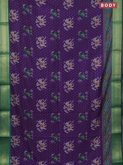 Deep purple semi tussar saree with matching Neck piece