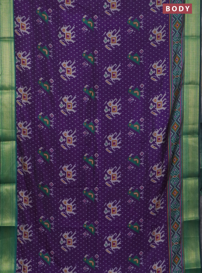 Deep purple semi tussar saree with matching Neck piece