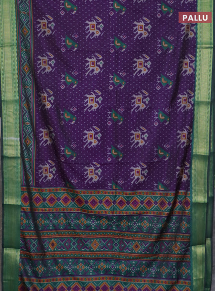 Deep purple semi tussar saree with matching Neck piece