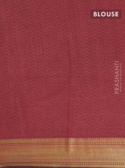 Dark mustard semi tussar saree with matching Neck piece