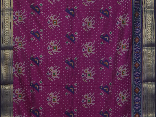 Purple semi tussar saree with matching Neck piece