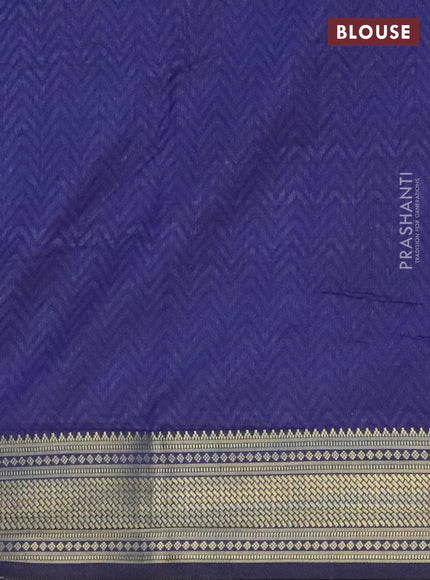 Purple semi tussar saree with matching Neck piece