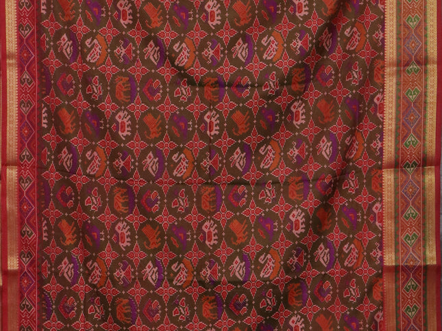 Manthulir green semi tussar saree with matching Neck piece