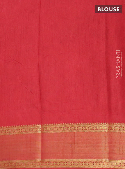 Manthulir green semi tussar saree with matching Neck piece