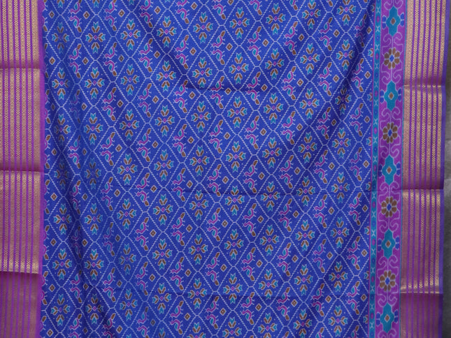Blue semi tussar saree with matching Neck piece