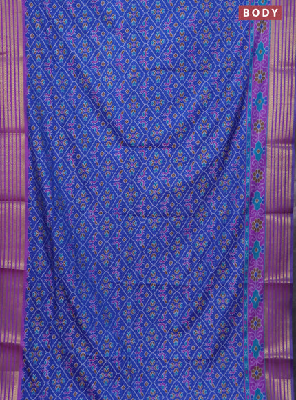 Blue semi tussar saree with matching Neck piece