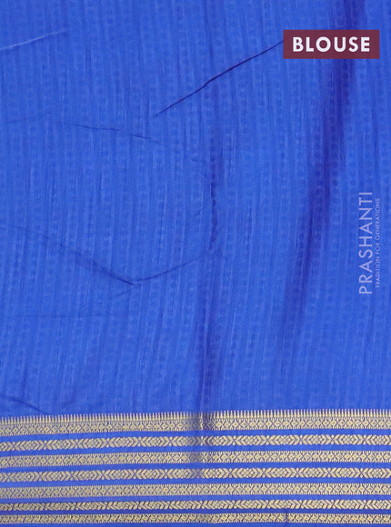 Purple and blue semi tussar saree with matching Neck piece