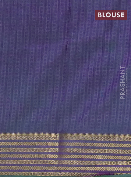 Teal green semi tussar saree with matching Neck piece