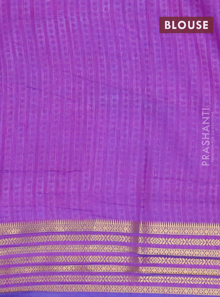 Blue and green semi tussar saree with matching Neck piece