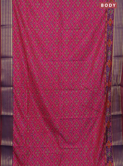 Pink semi tussar saree with matching Neck piece