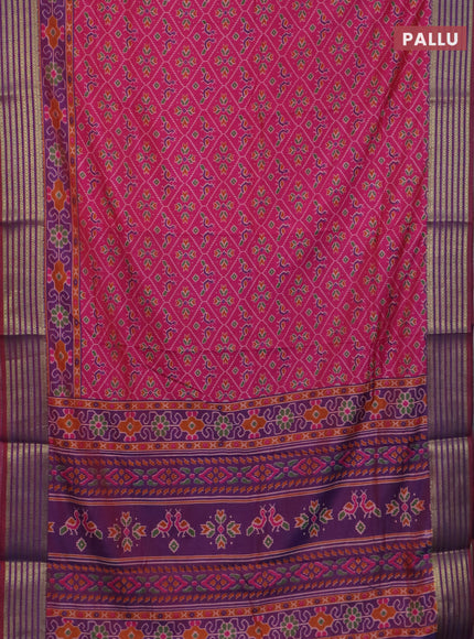 Pink semi tussar saree with matching Neck piece