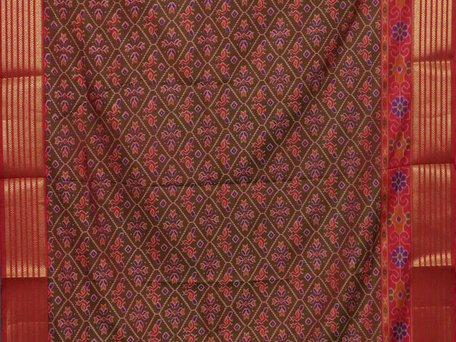 Manthulir green semi tussar saree with matching Neck piece