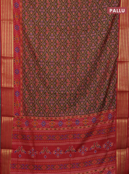 Manthulir green semi tussar saree with matching Neck piece