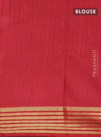 Manthulir green semi tussar saree with matching Neck piece