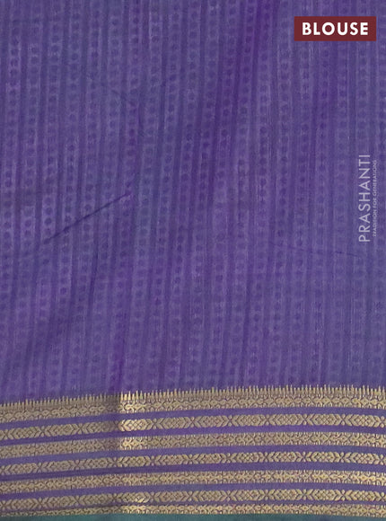 Teal green semi tussar saree with matching Neck piece