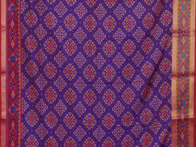 Purple semi tussar saree with matching Neck piece