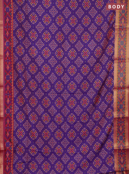 Purple semi tussar saree with matching Neck piece