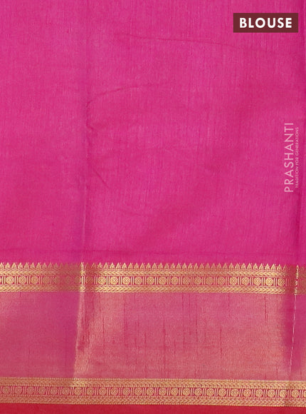 Purple semi tussar saree with matching Neck piece