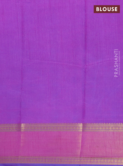 Royal blue semi tussar saree with matching Neck piece