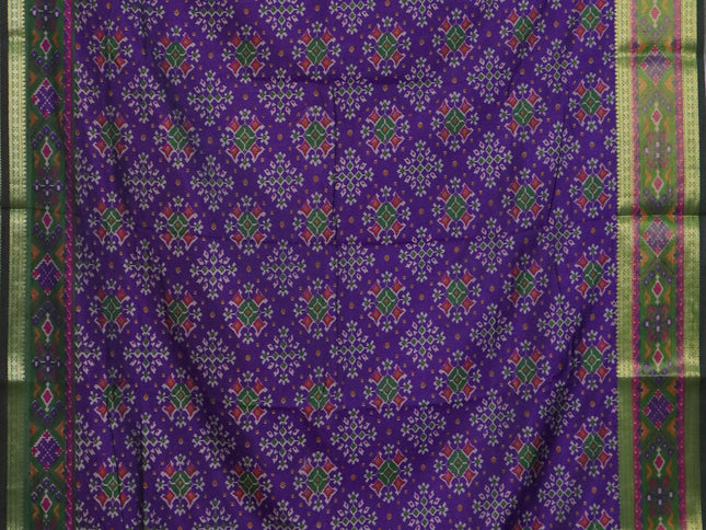 Violet semi tussar saree with matching Neck piece