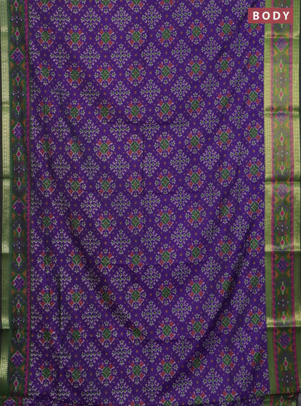 Violet semi tussar saree with matching Neck piece