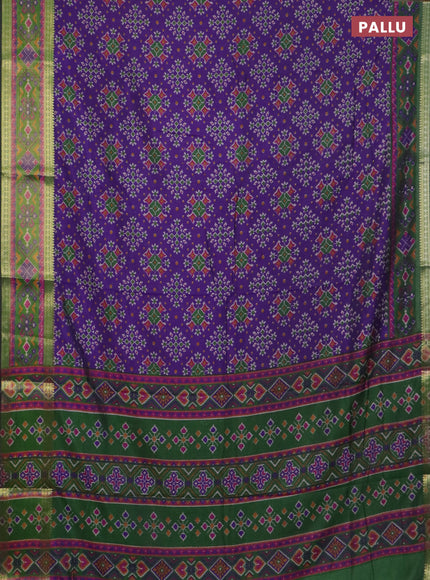 Violet semi tussar saree with matching Neck piece