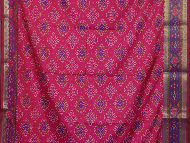 Pink semi tussar saree with matching Neck piece