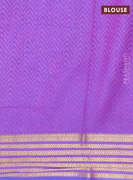 Blue semi tussar saree with matching Neck piece